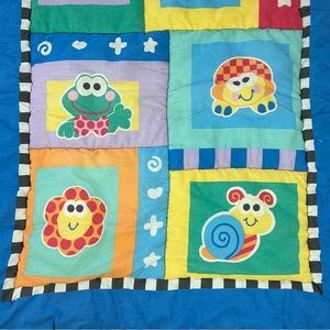 Crown Crafts Snail Fish Frog Butterfly Baby Blanket Comforter Vintage Blue Red